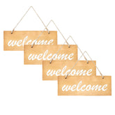 Kuber Industries Door Decor Panel|Wall Hanging Wooden Frame Board-Pack of 4 (Light Brown)